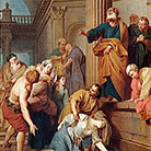 A painting of a person being carried by a person

Description automatically generated